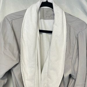Cotton and Terry cloth bath robe.